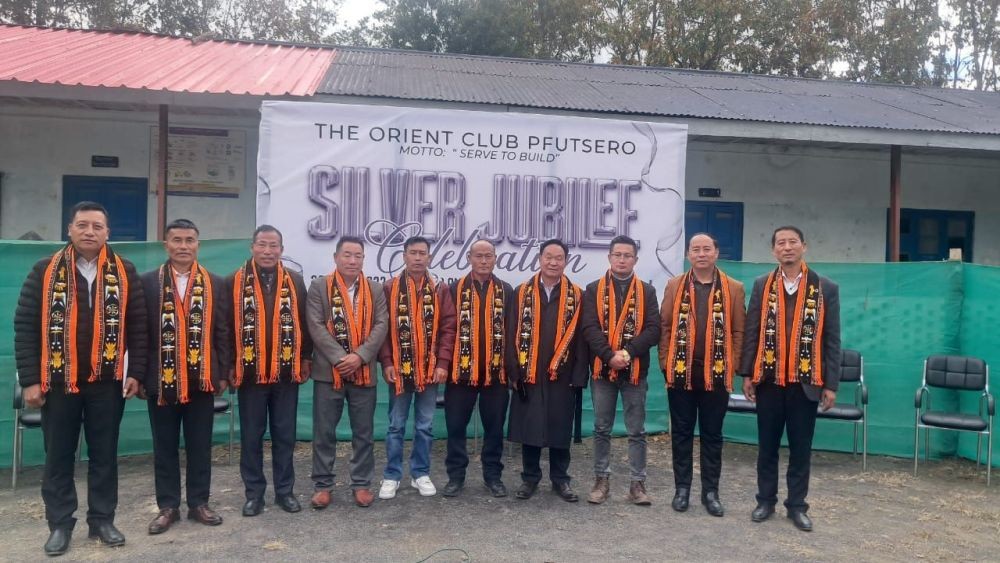 Dr Neisatuo Mero with members of Orient Club during silver jubilee celebration on December 26.